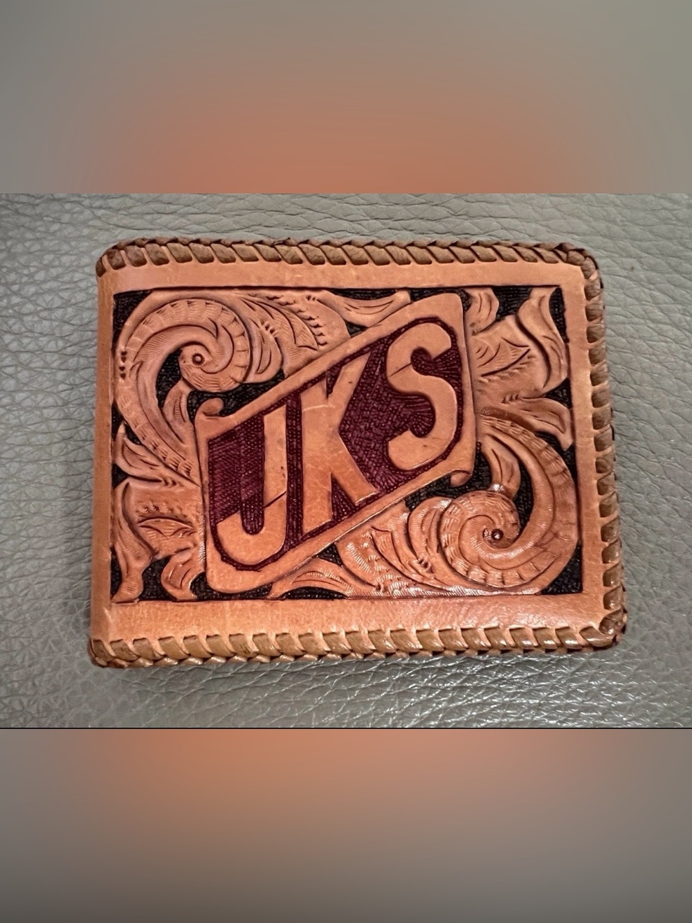 Vintage Western Hand Tooled Leather Wallet